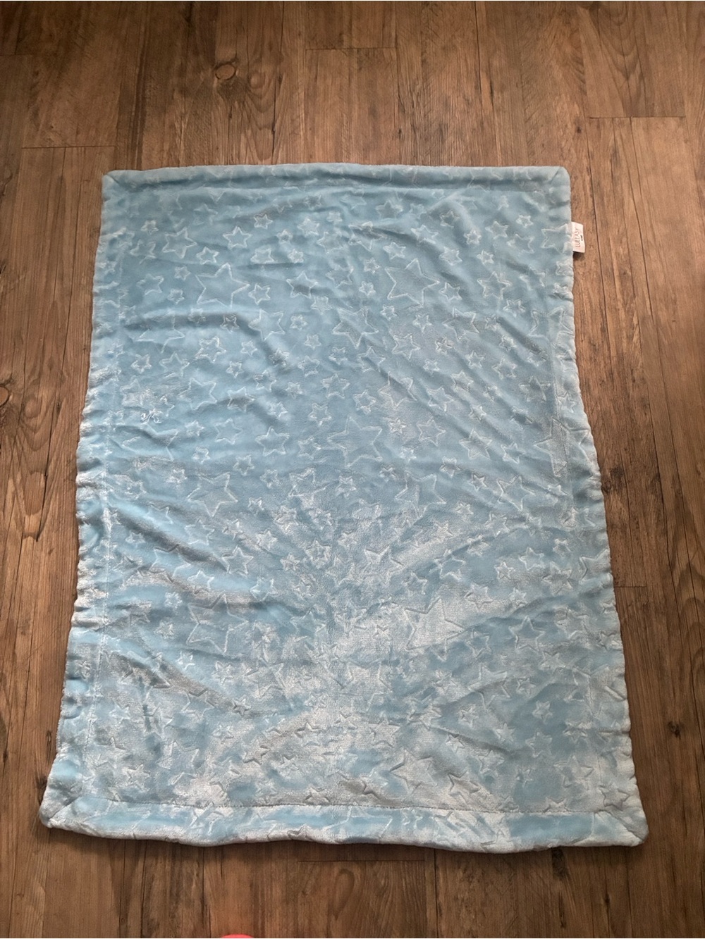 Soft Light Blue Star Plush Baby Blanket